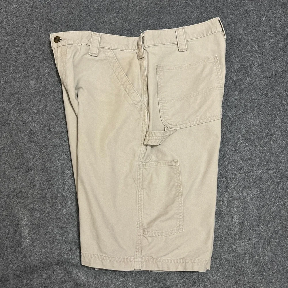 Carhartt B147 Loose Fit Canvas Carpenter Shorts Tan Khaki Men's Size 36 Workwear